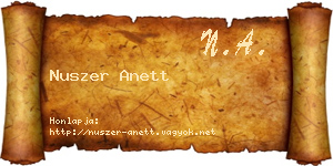 Nuszer Anett névjegykártya